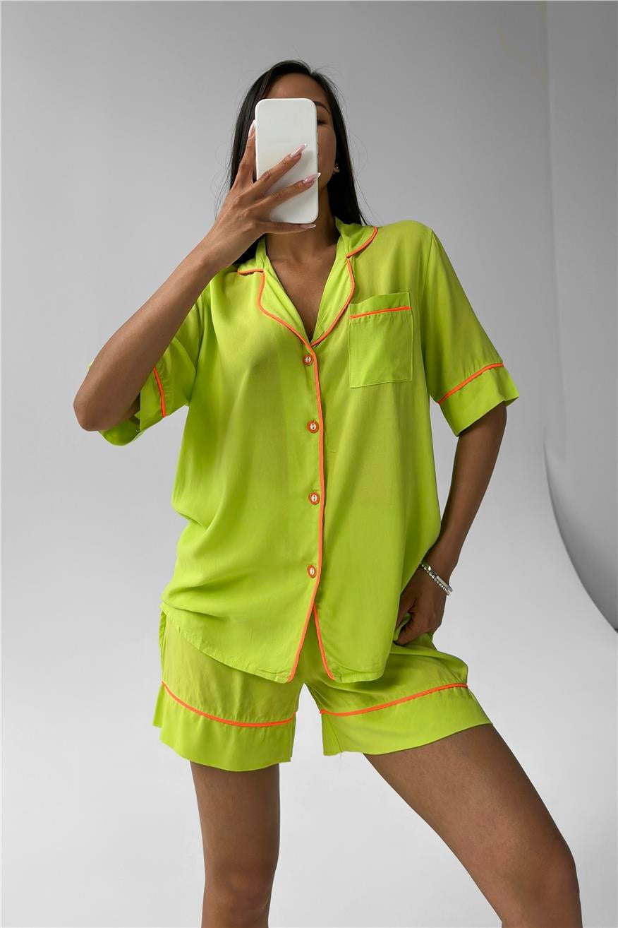 Sonno Luce Yeşil Viskon Kısa Pijama Takımı