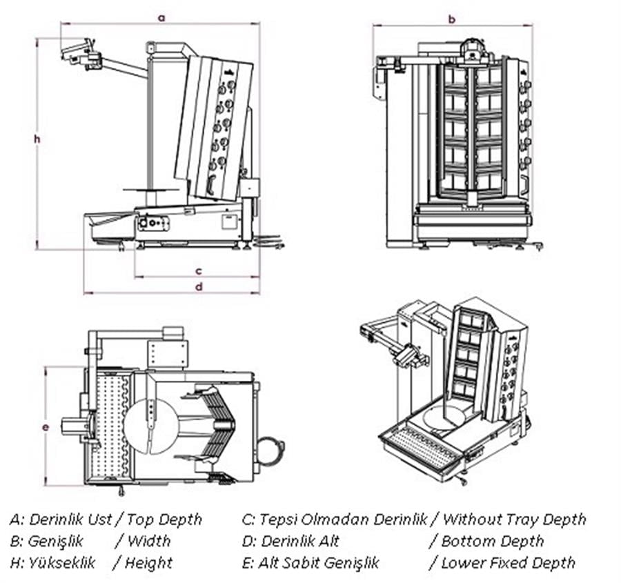 Atalay ADR-10G Döner Robotu Gazlı 10 Gözlü