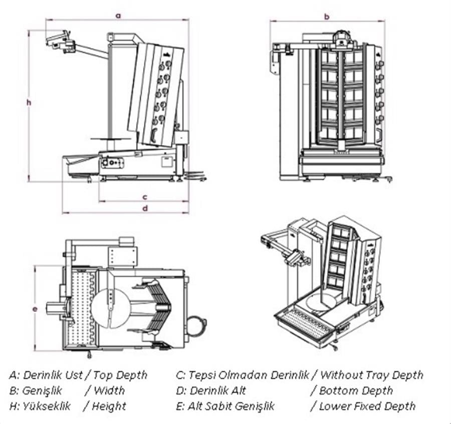 Atalay ADR-14G-GK Döner Robotu Gazlı 14 Gözlü