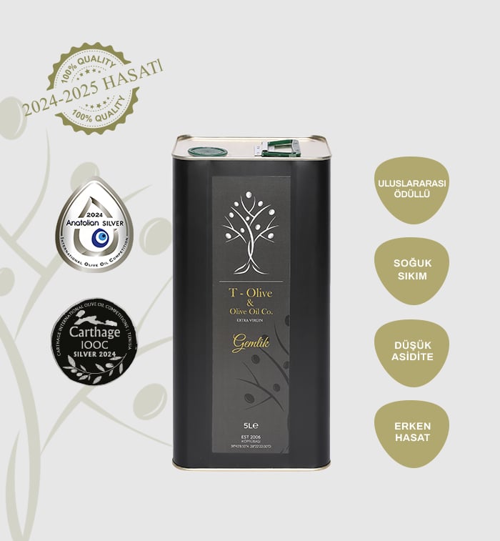 Olgun Hasat Gemlik Natürel Sızma Zeytinyağı 5 L