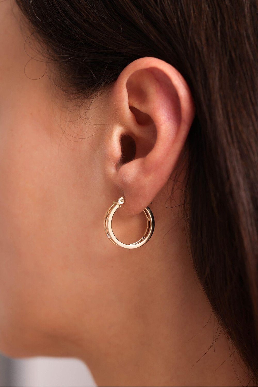 3 Renk Dorika Çift Halka Earring