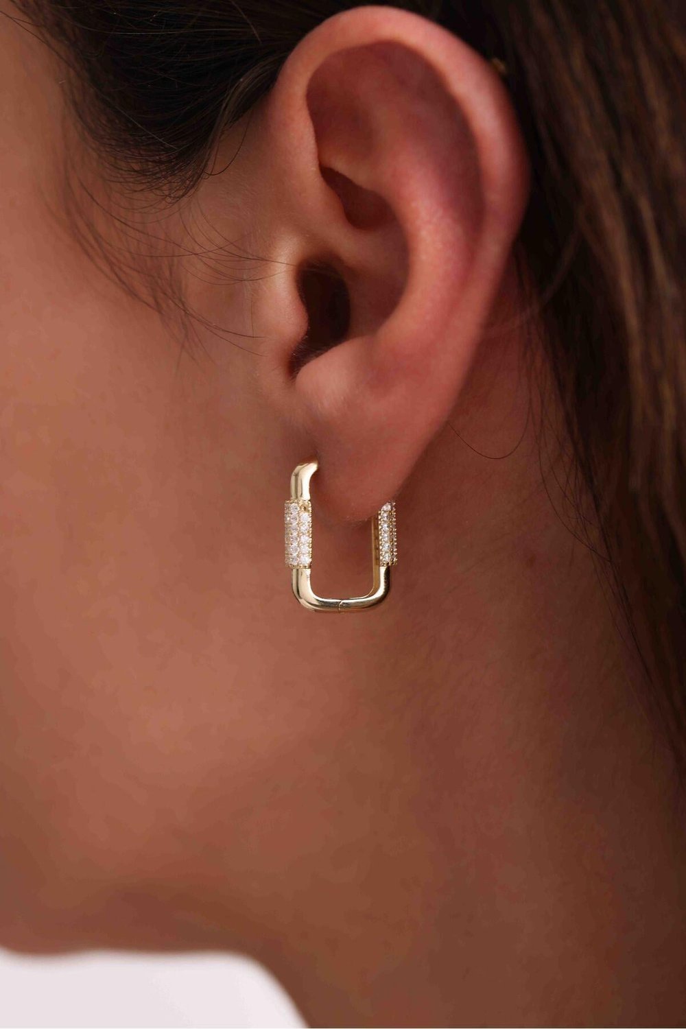 Ara Stone Ataş Dikdörtgen Earring