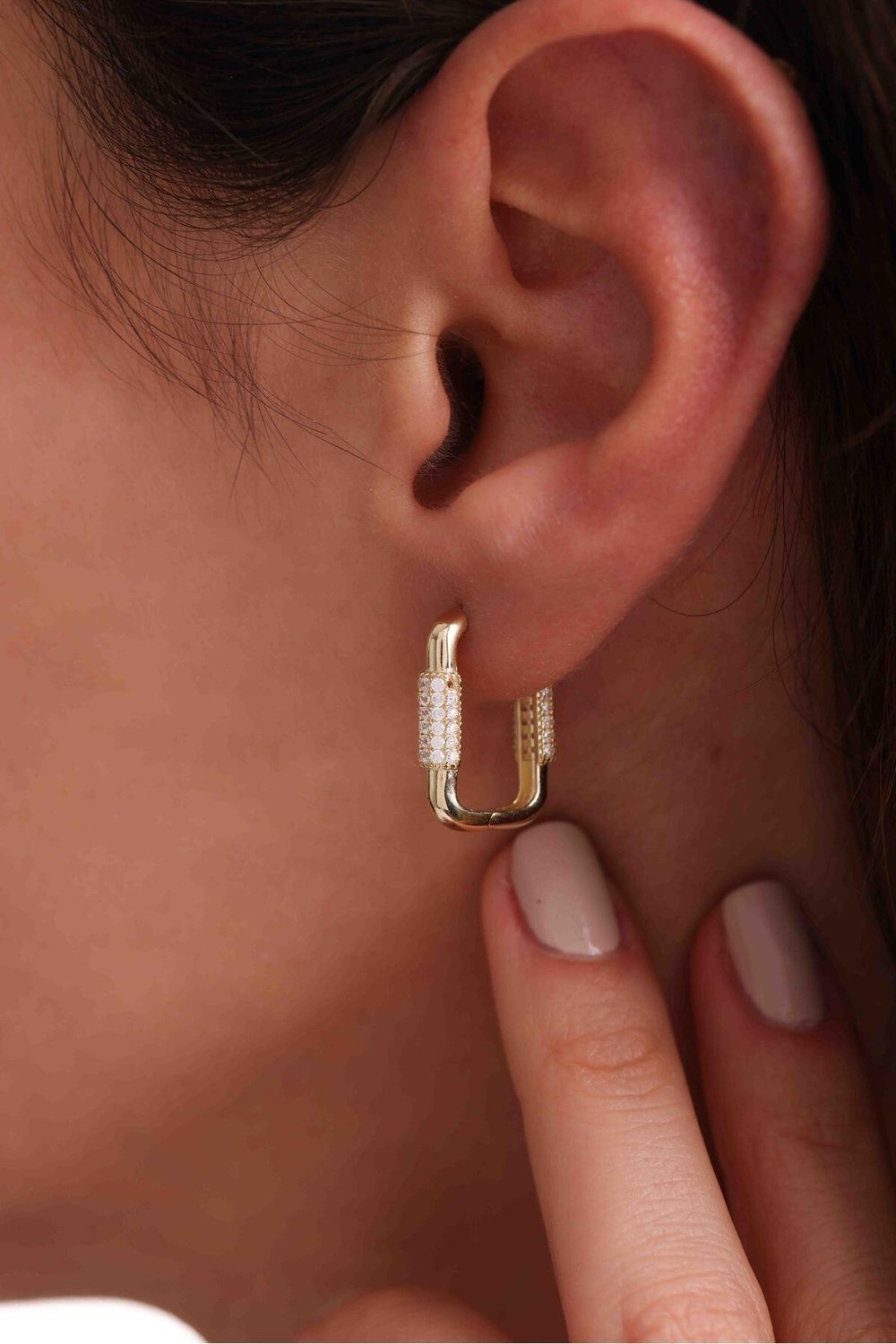 Ara Stone Ataş Dikdörtgen Earring