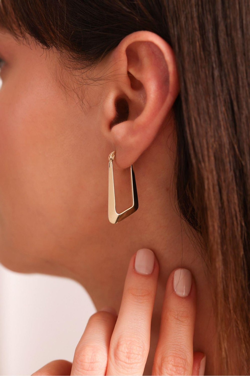 Asimetry Piramit Uzun Earring