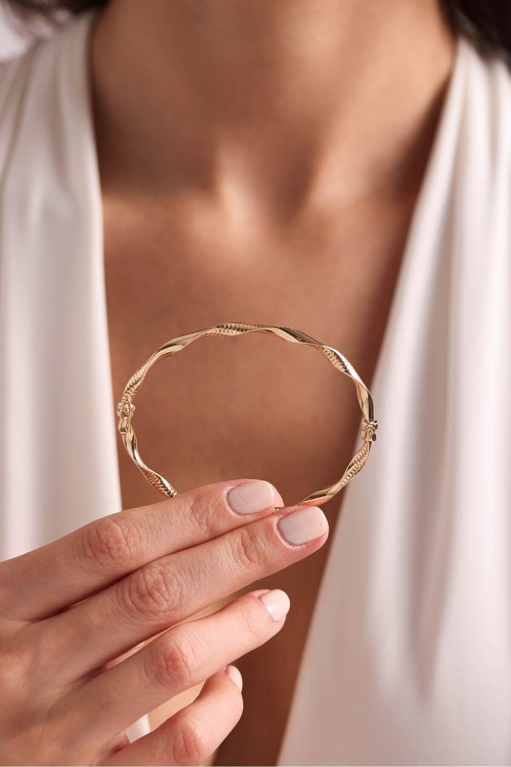 Çizgili Kalın Burgu Bangle