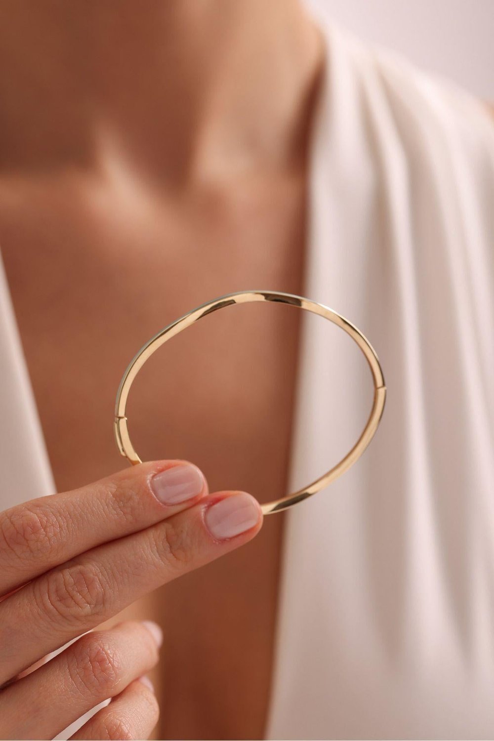 Dalga Model Mavi Turkuaz Mineli Waand  Bangle