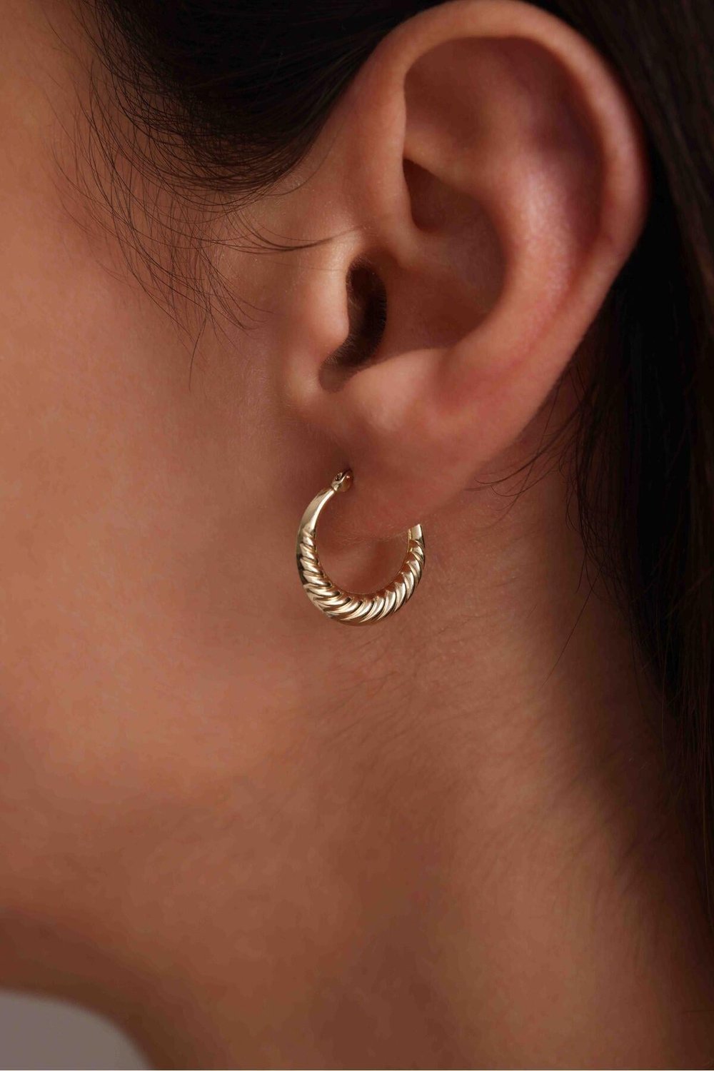 Ince Burgu Gold Earring 1,7 Cm