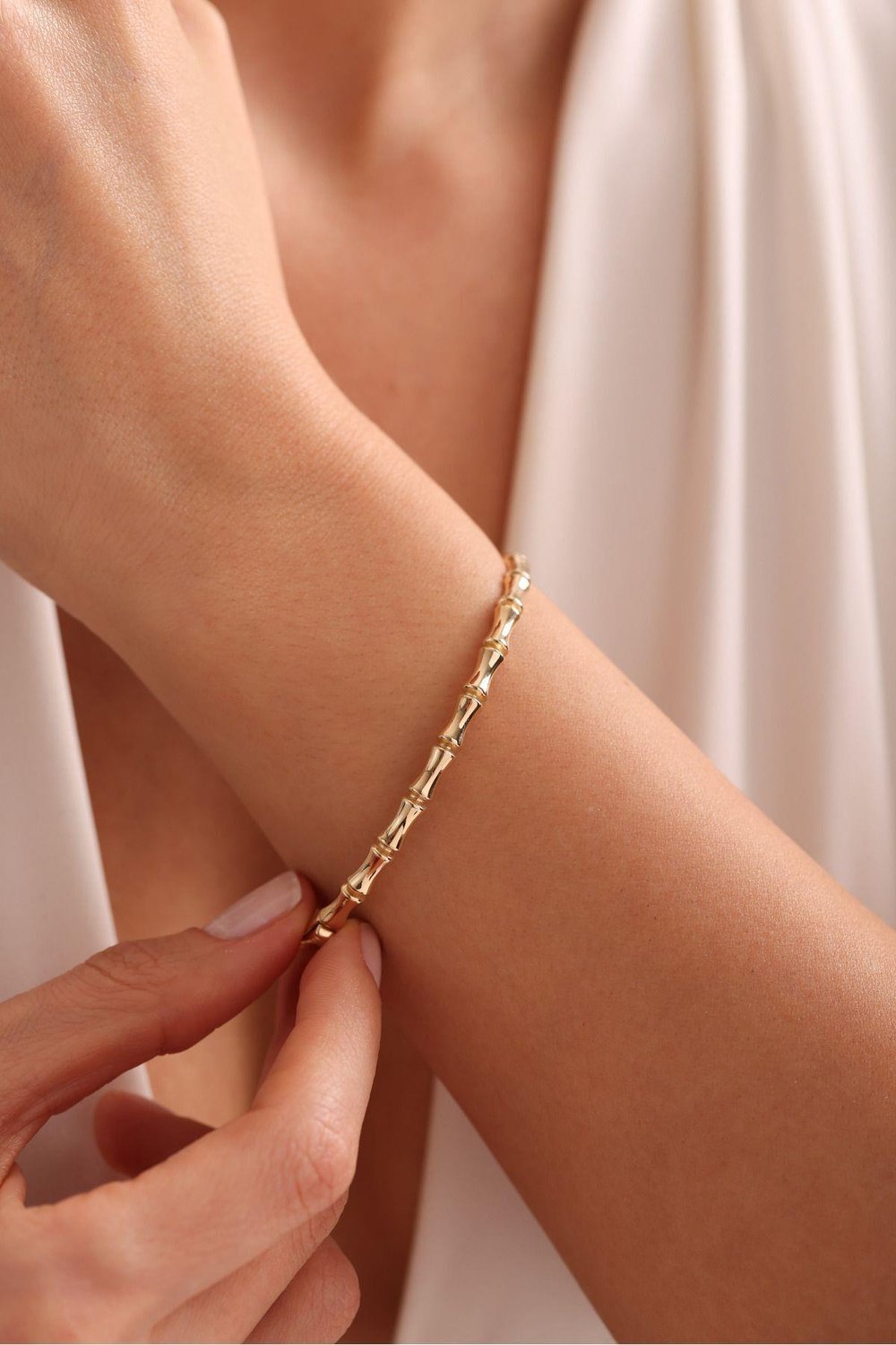 Parlak Cilalı Kemik Model Bangle