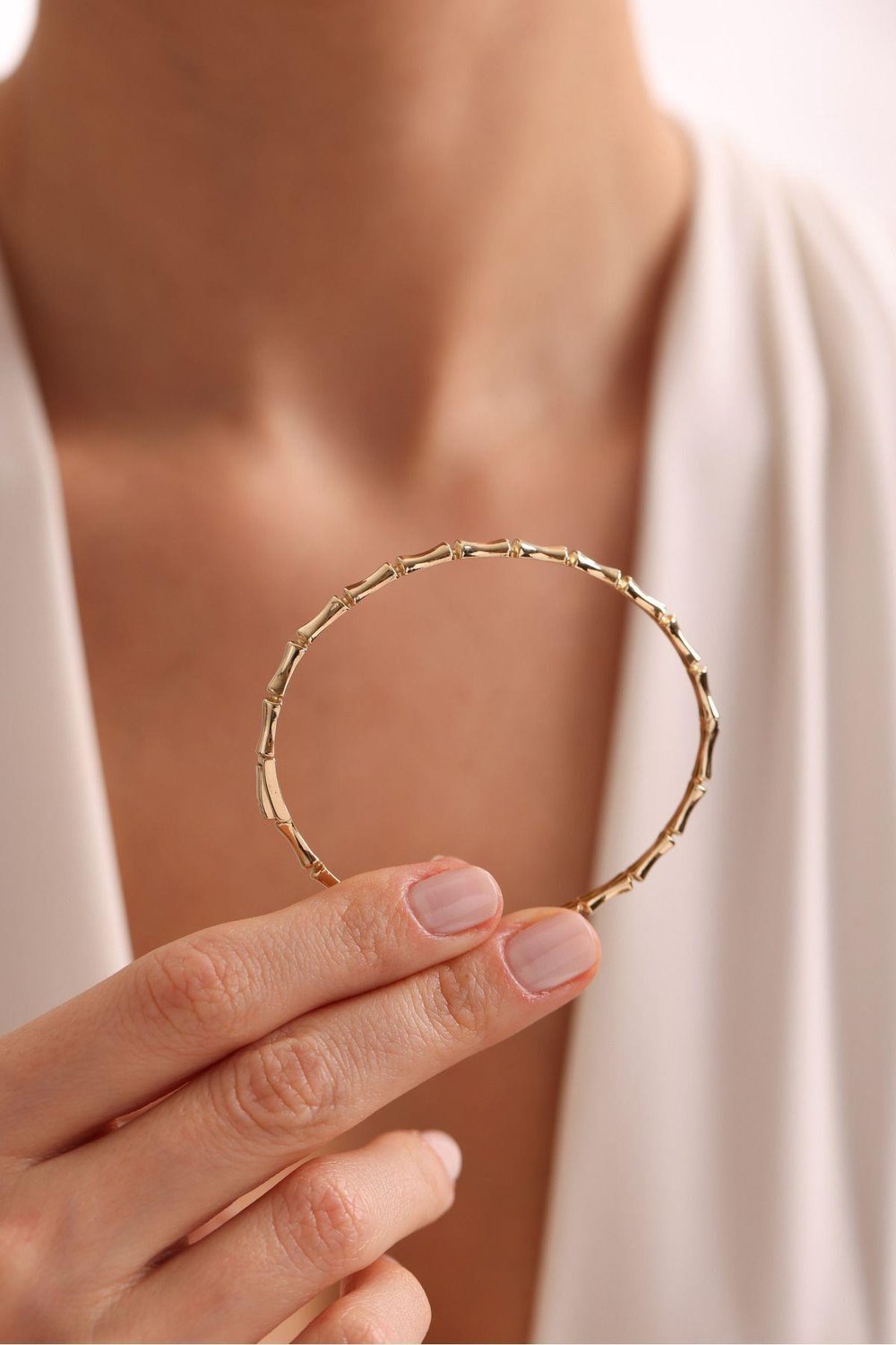 Parlak Cilalı Kemik Model Bangle