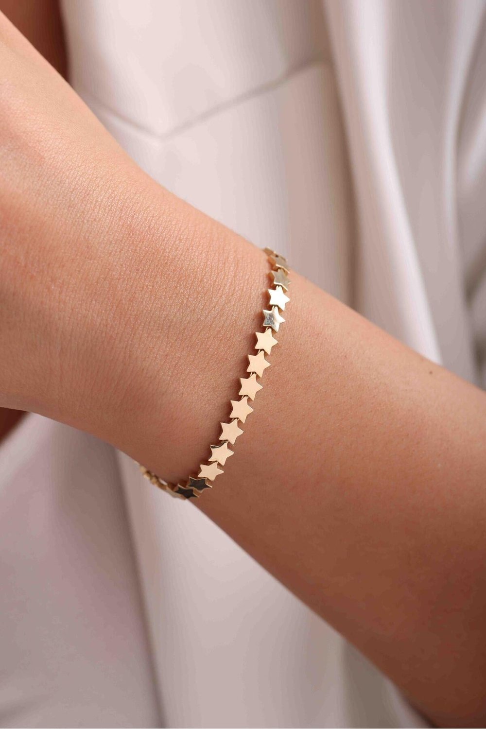 Parlak Cilalı Yıldız Bracelet