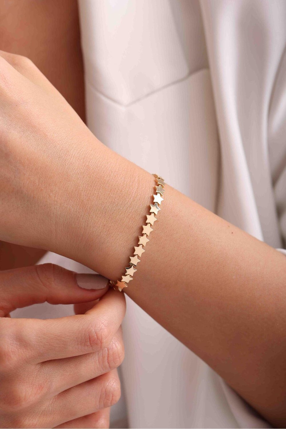 Parlak Cilalı Yıldız Bracelet