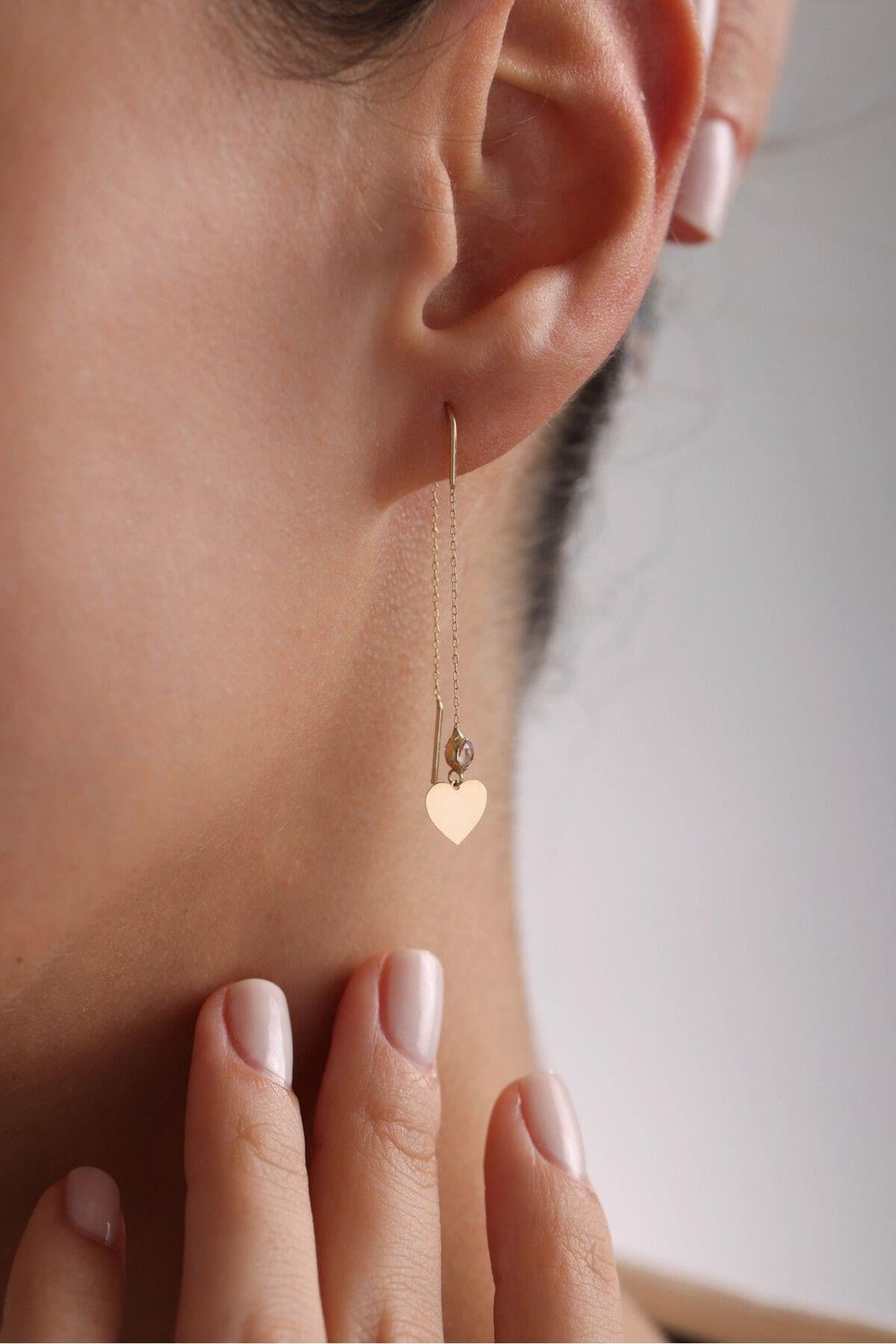 Sallantılı Stone Kalp Işıltılı Earring