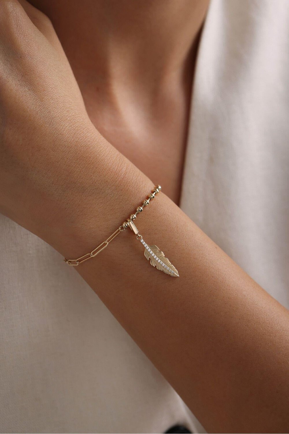 Stone Tüy Charm Bracelet