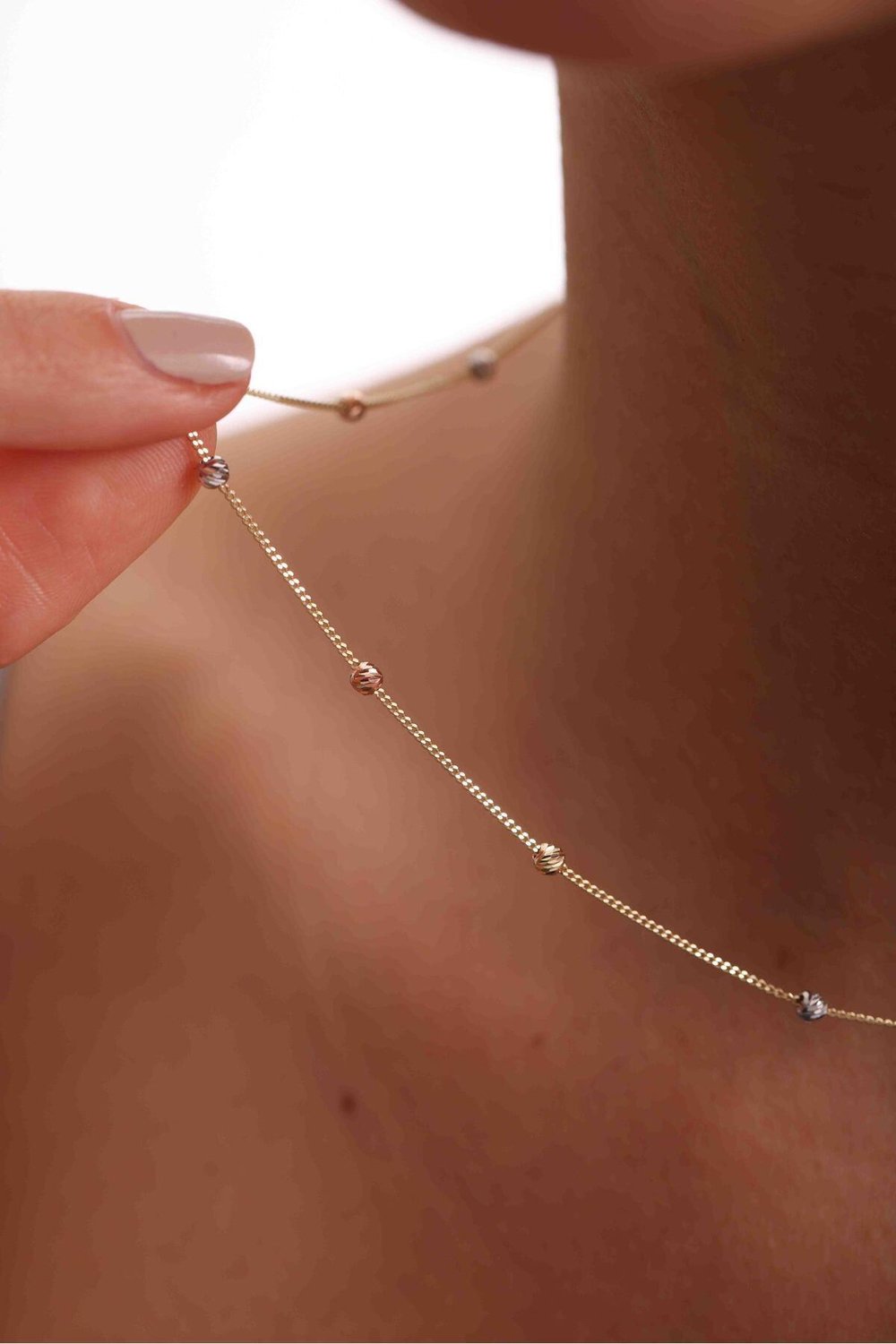 Zarif Gurmet Zincirli 3 Renk Dorika Necklace