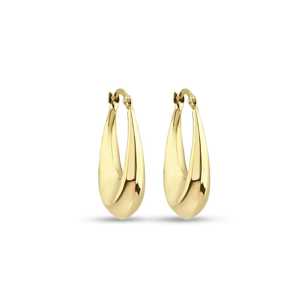 Oval Moon Halka Earring