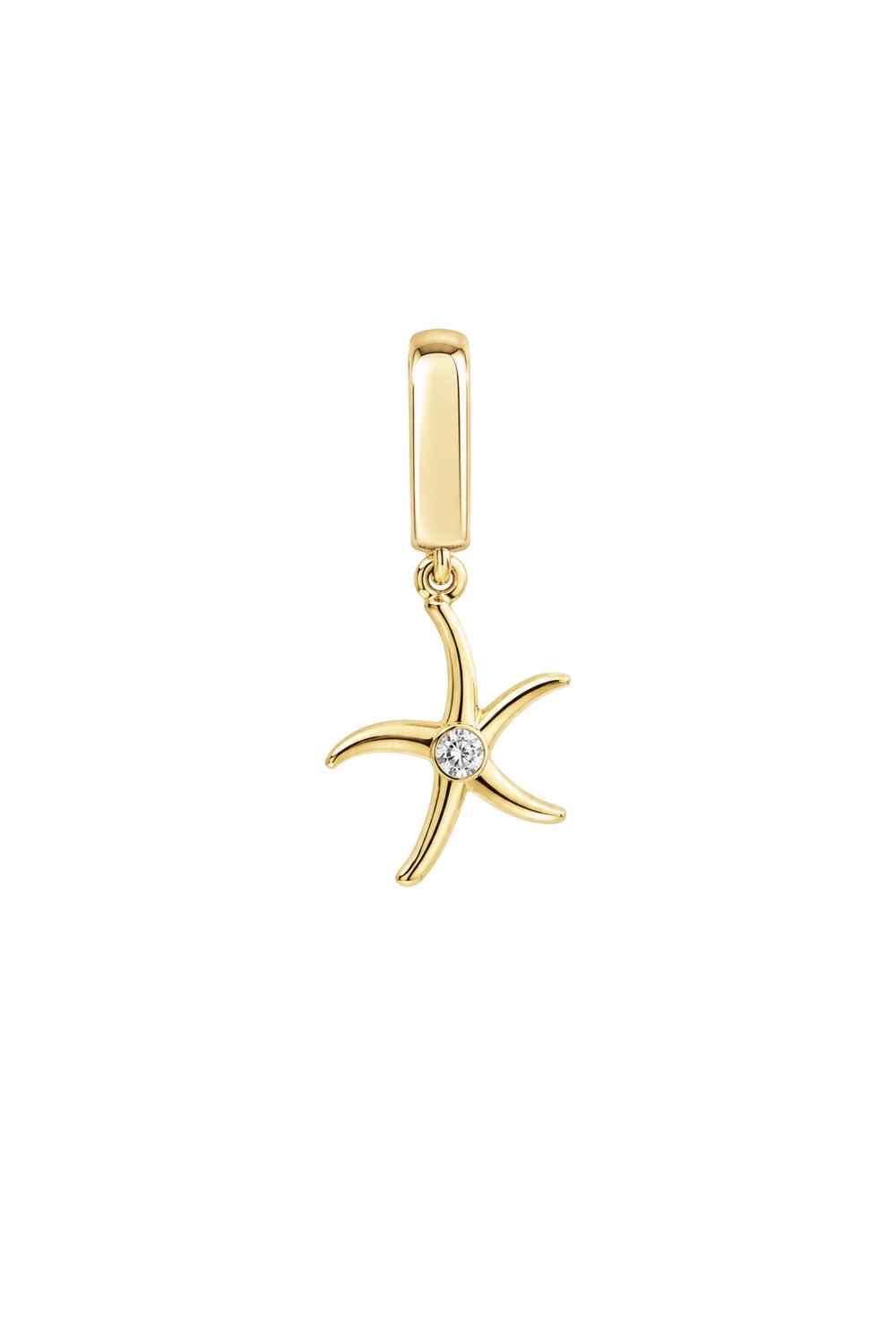 Tek Stone Yıldız Kilitli Charm Pendant