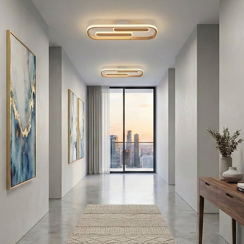 1434-02 Massive 60cm Armatür (3 Renk Led+Kumandasız) Meşe Renk