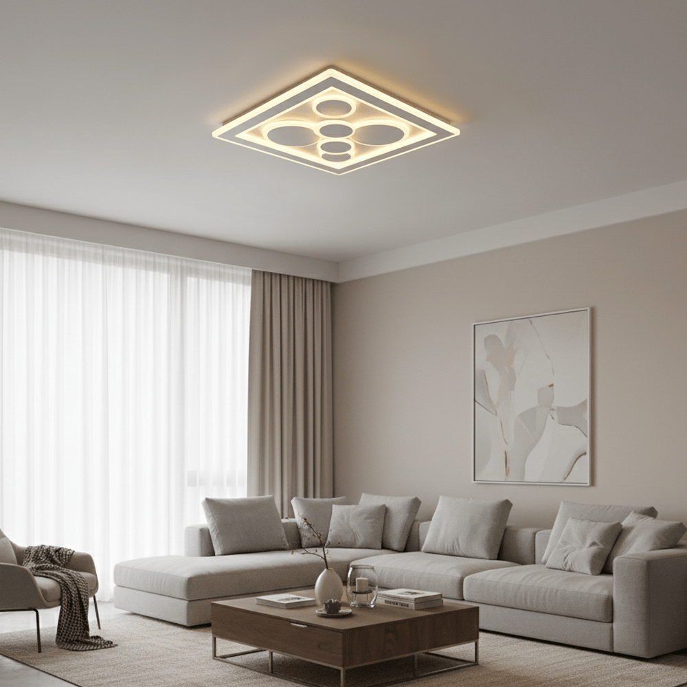 1435-05 Futura 50x50 Armatür (3 Renk Led+kumandalı) Beyaz Renk