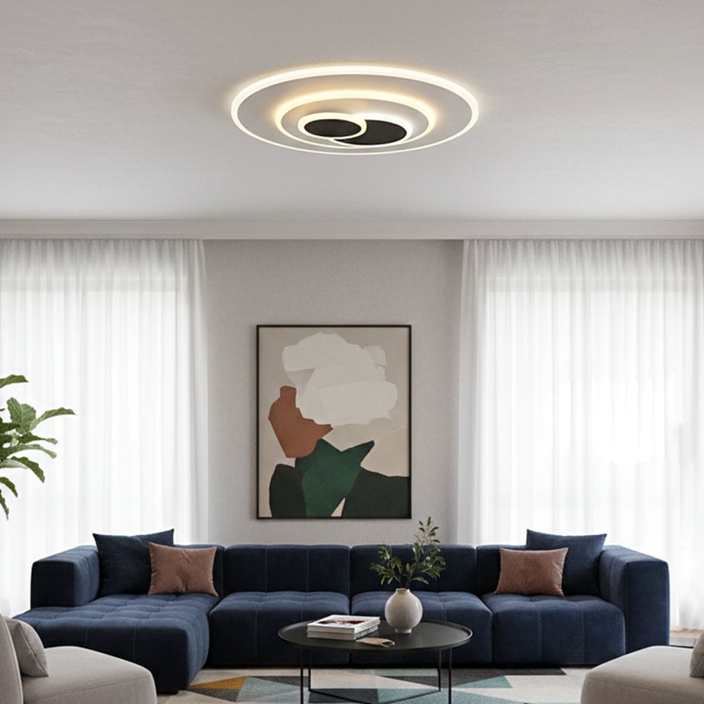 1435-06 Futura 48cm Armatür (3 Renk Led+kumandalı) Beyaz Renk