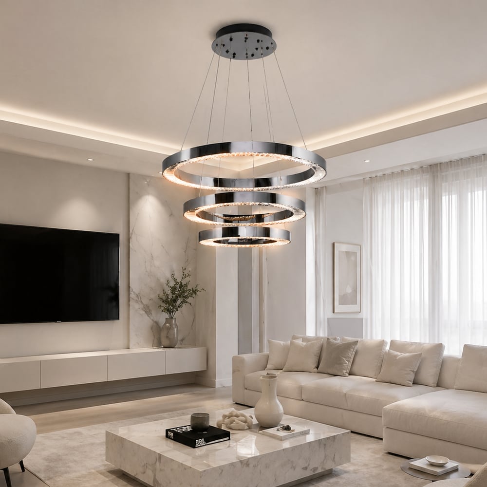 2715-3A-24 Plata 60+80+100'Lük Çember Sarkıt Platin 