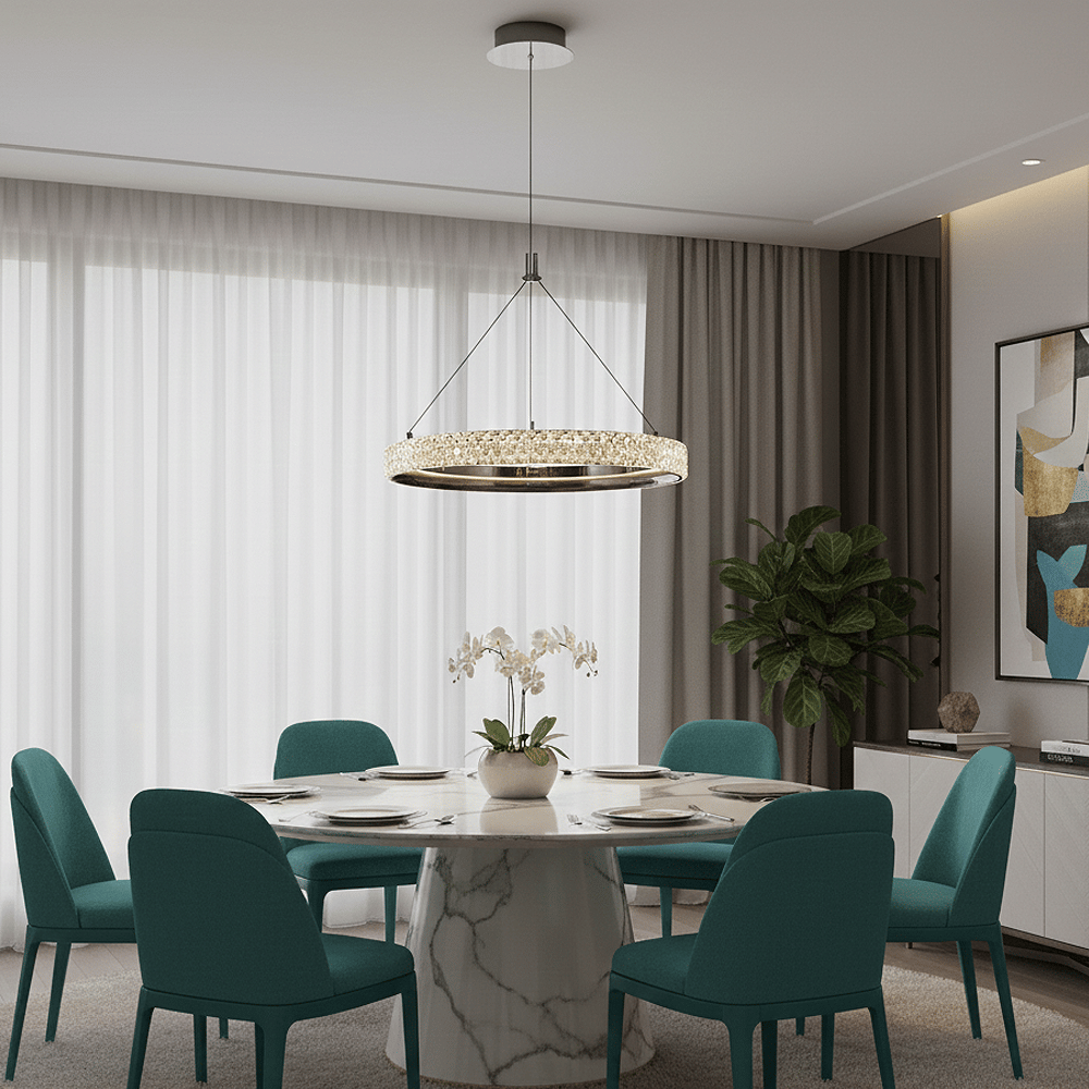 2734-1A-24 Cipale Tekli Sarkıt 40cm (Kumandalı Sistem) PLATİN Renk