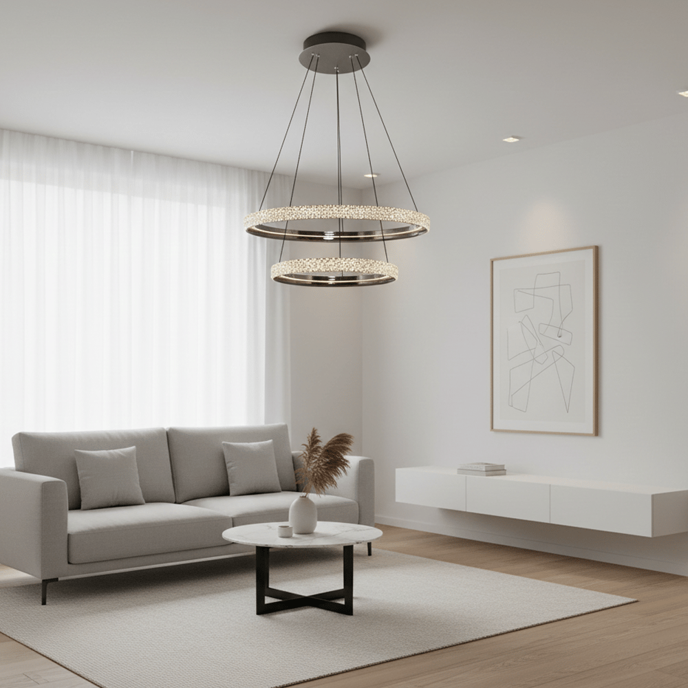 2734-2A-24 Cipale 2'li Sarkıt 40+60cm (Kumandalı Sistem) PLATİN Renk