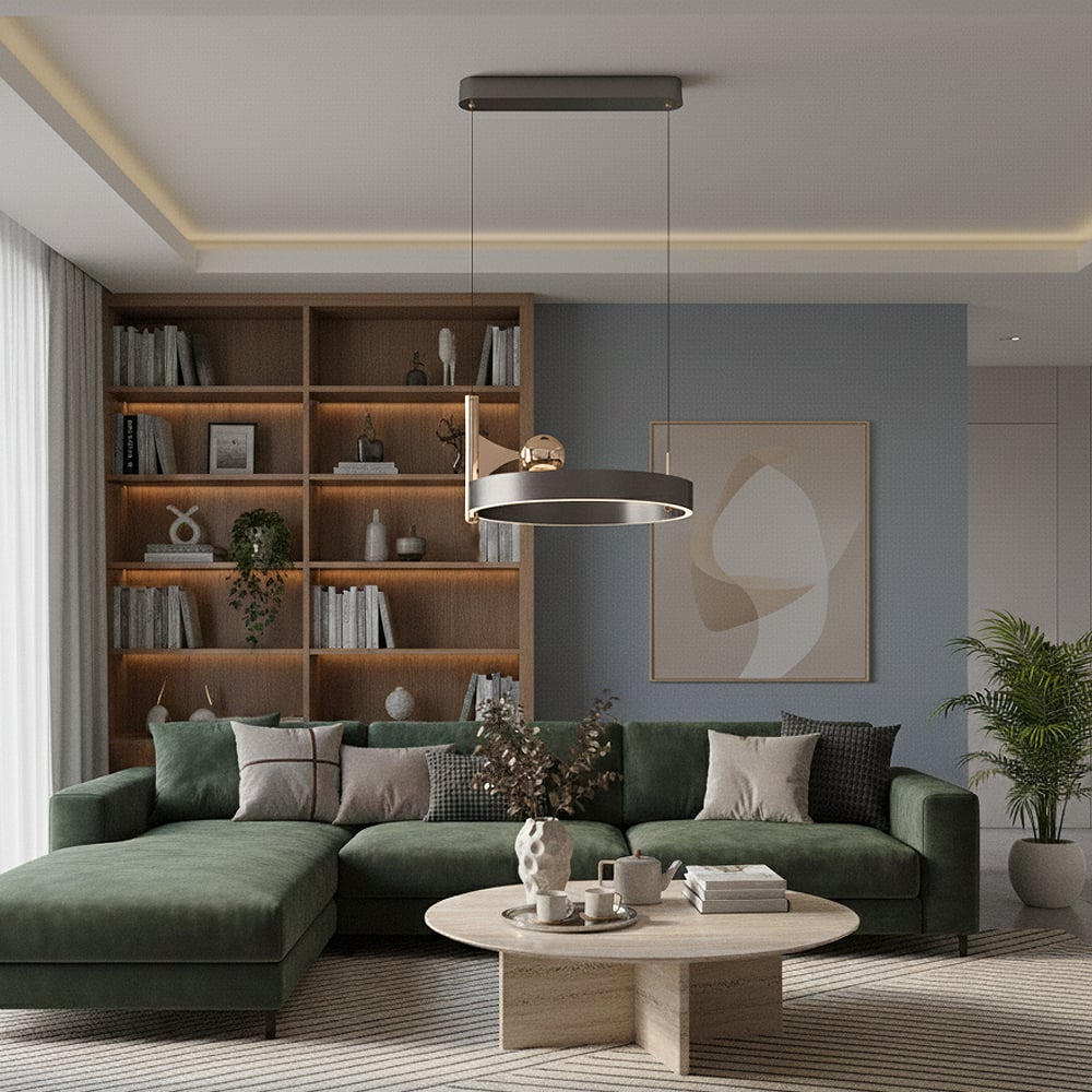 5728-1A Platin 40'lık Yuvarlak Sarkıt Platin