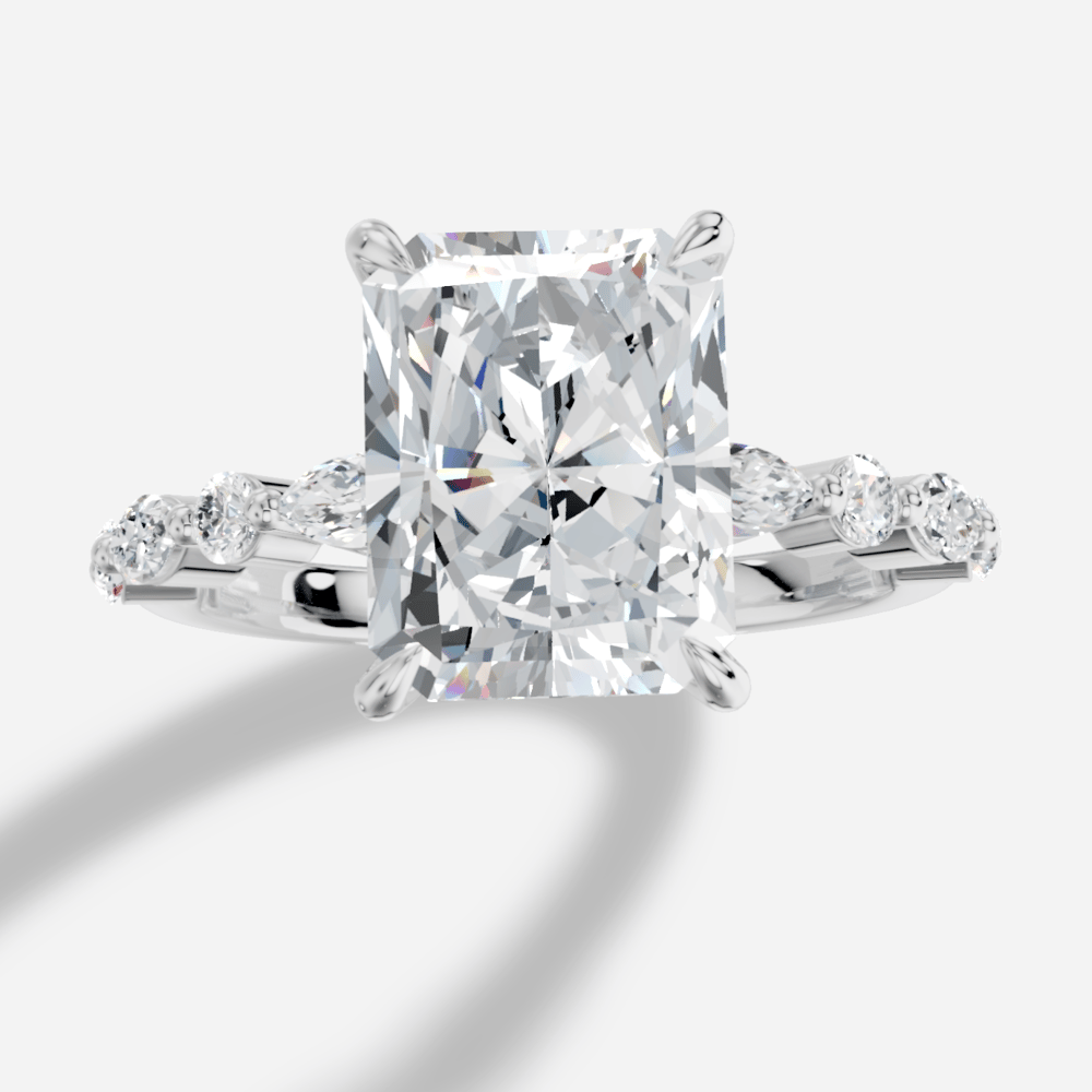 Royelle Radiant Kesim Exclusive Laboratuvar Pırlanta Yüzük | X Diamond