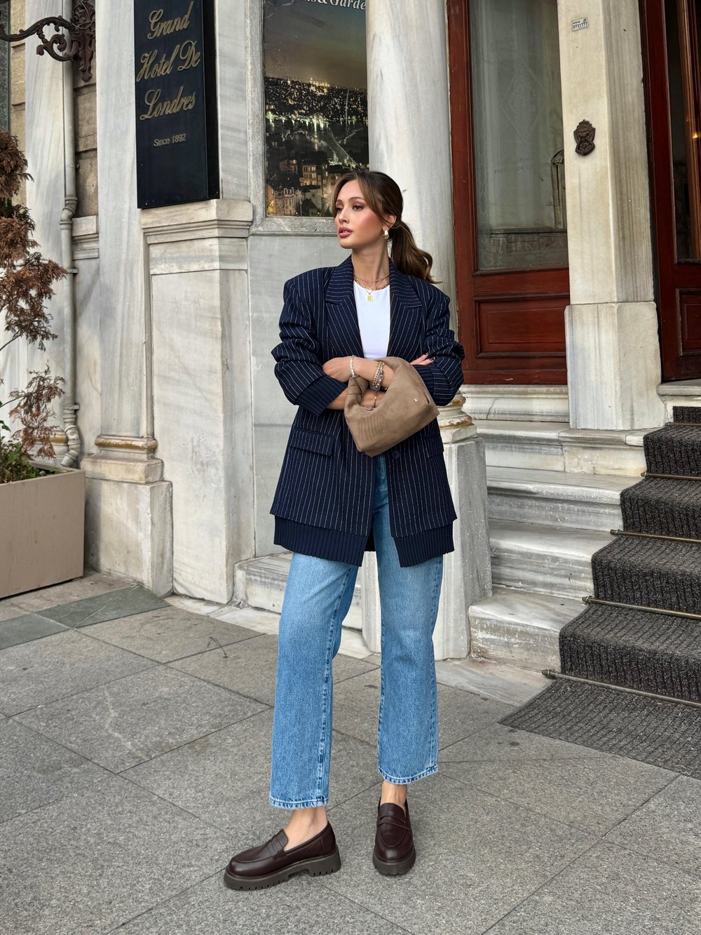 Çizgili Oversize Ceket