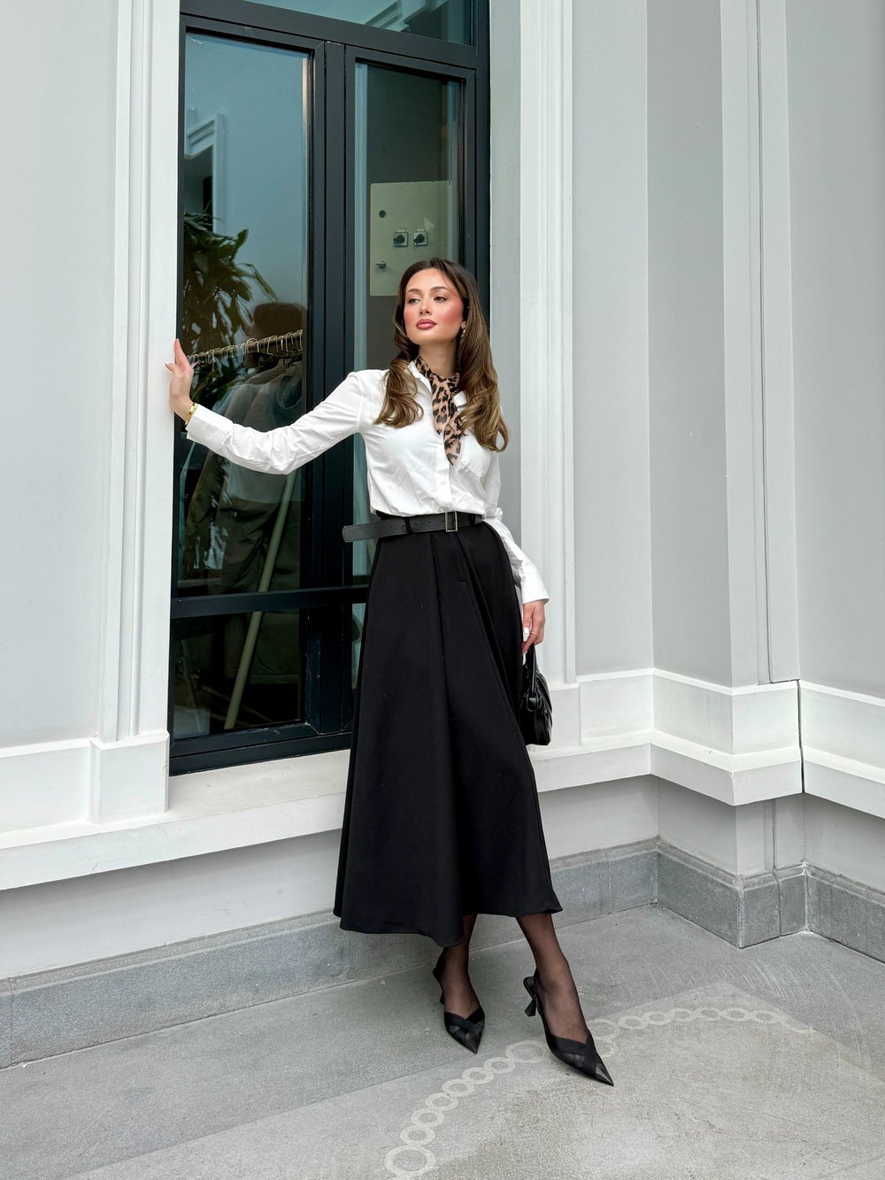 Kemerli Maxi Siyah Elbise
