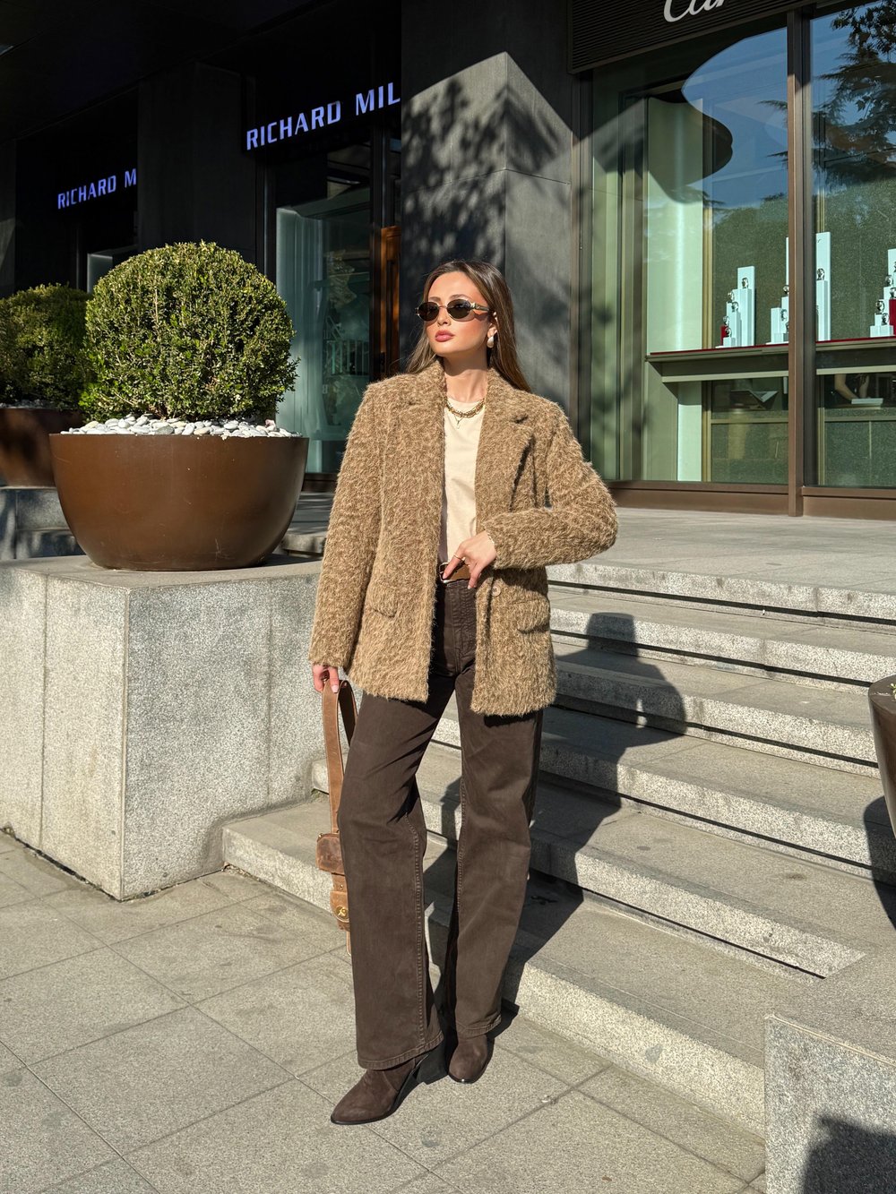 Kırçıllı Camel Blazer Ceket