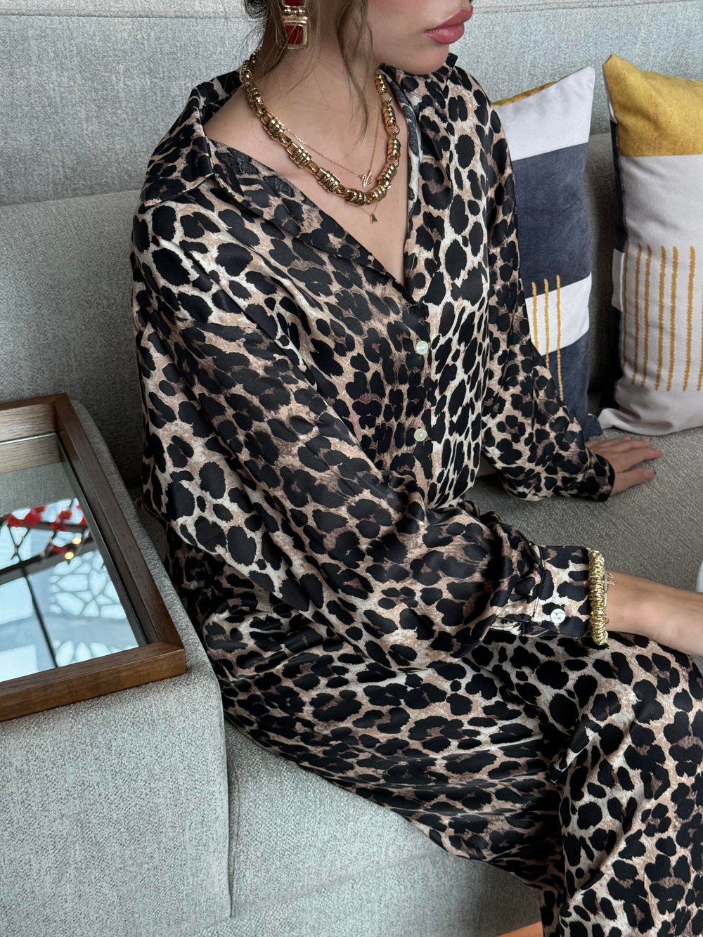 Leopar Saten Takım 
