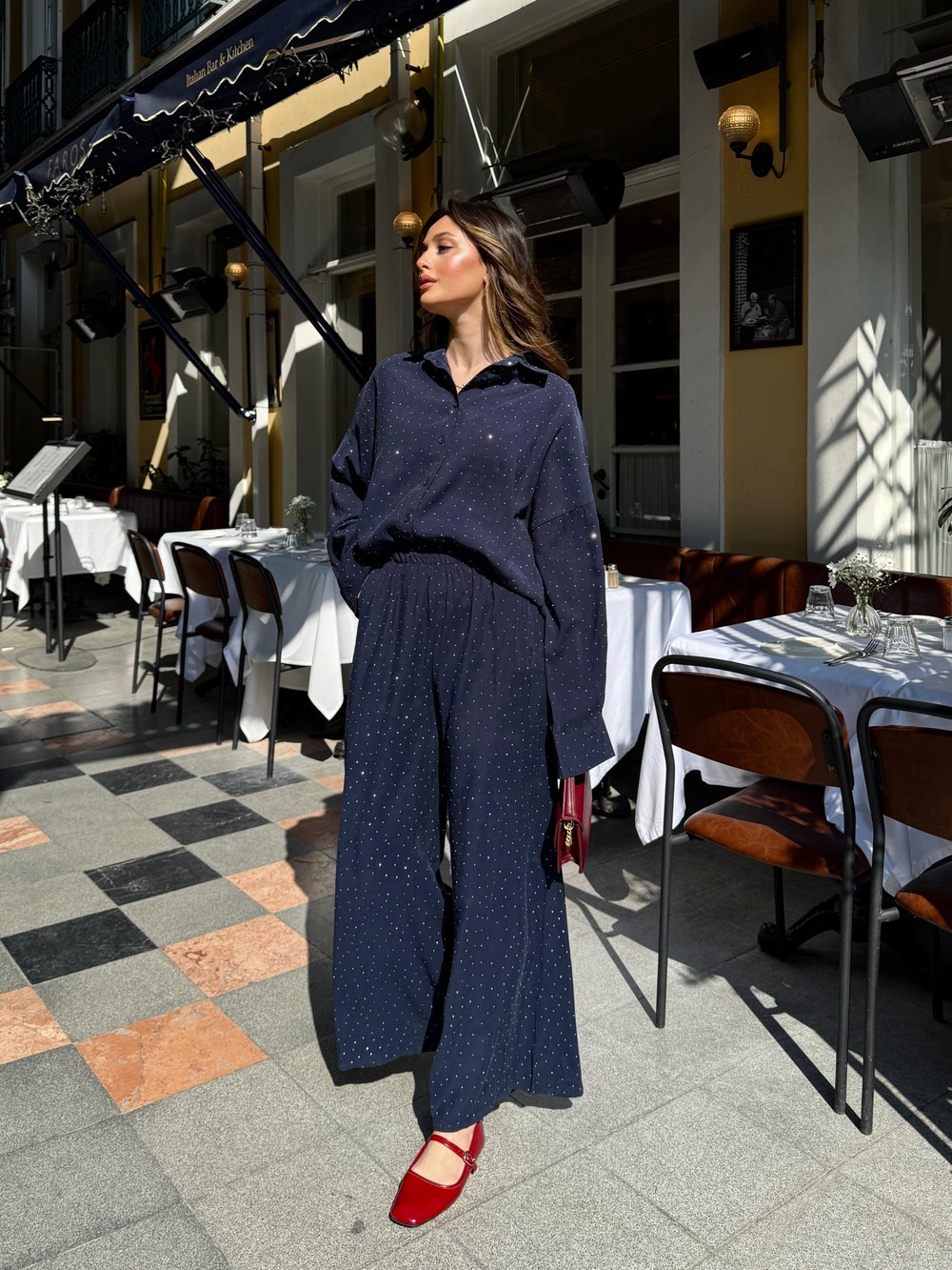 Taşlı Basic Lacivert Takım
