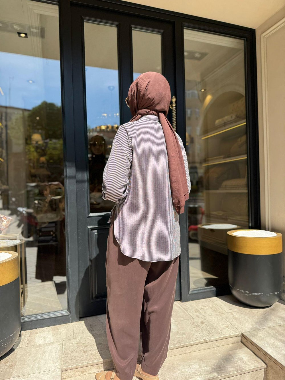 101002 Çizgili Kadın Gömlek ÇİZGİLİ