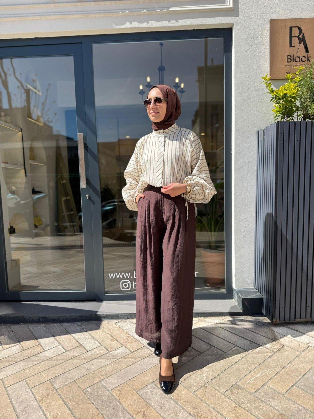 101007 Çizgili Kadın Gömlek Bordo