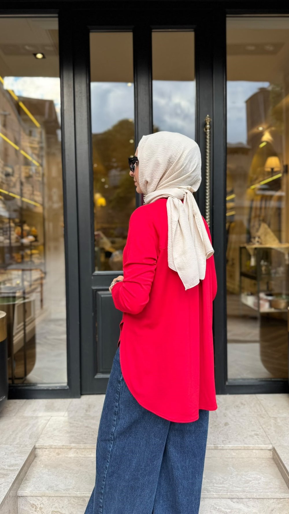 102269 Bisiklet Yaka Kadın Tunik Kırmızı