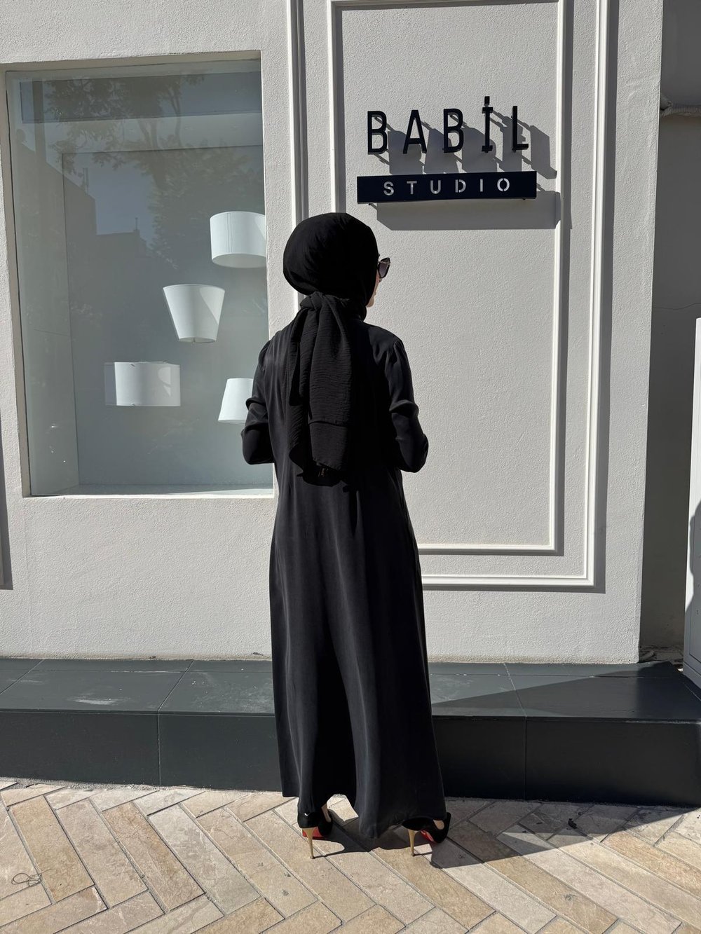 25025007 Beli Büzgü Detay Kadın Elbise Siyah