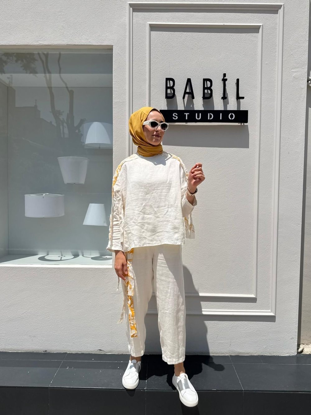 25SS227 Parça İpli Tasarım Kadın Bluz Sarı