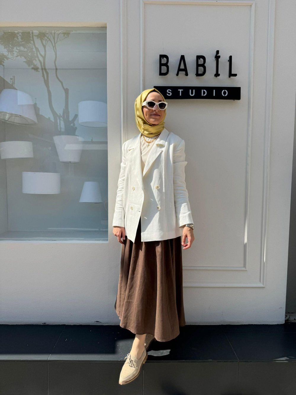 25SS618 Keten Blazer Kadın Ceket Beyaz