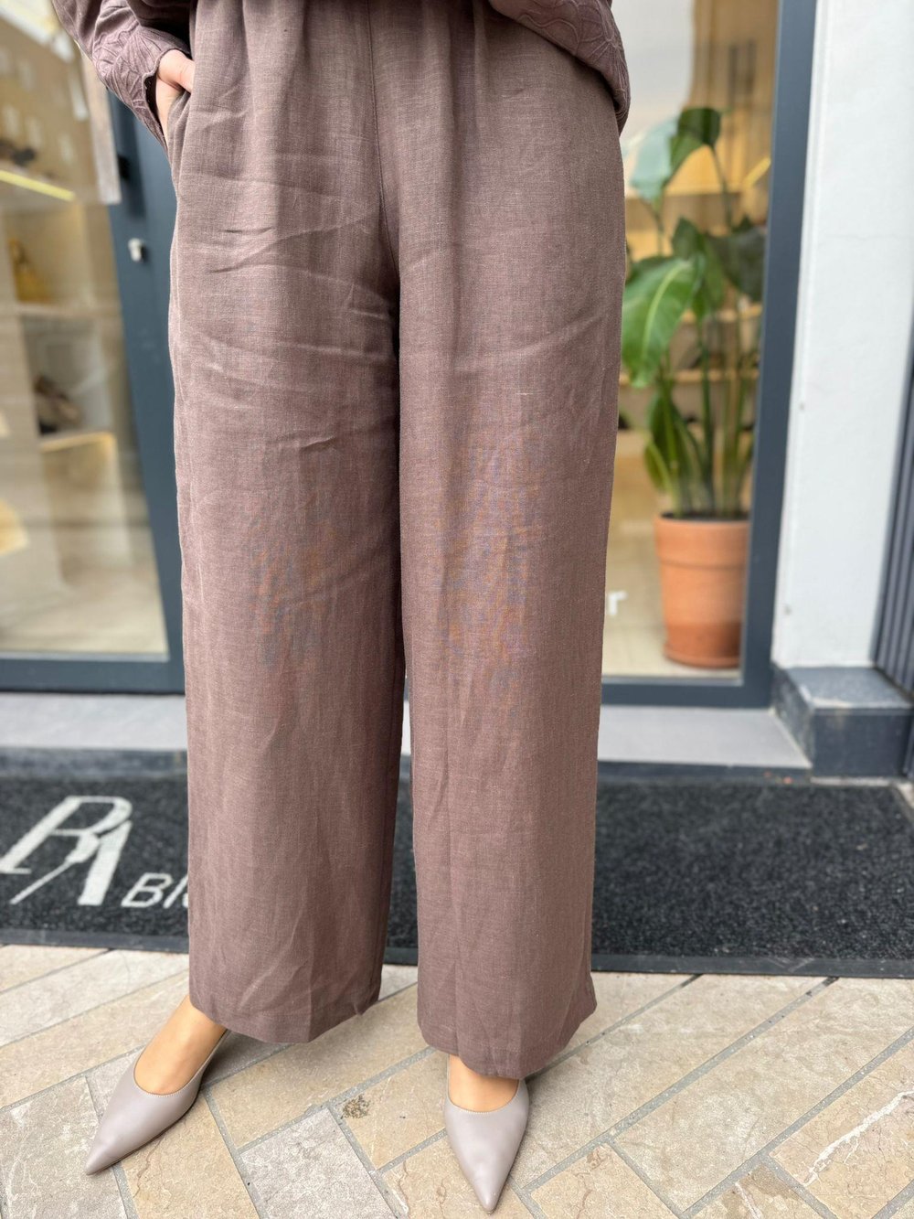 2601-1021 Bol Paça Kadın Pantolon Kahve