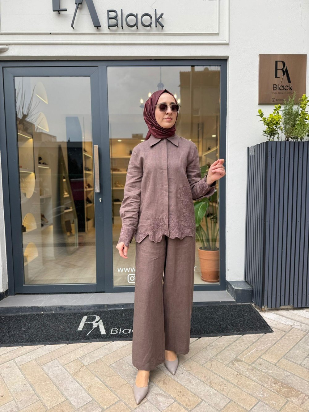 2601-1021 Bol Paça Kadın Pantolon Kahve