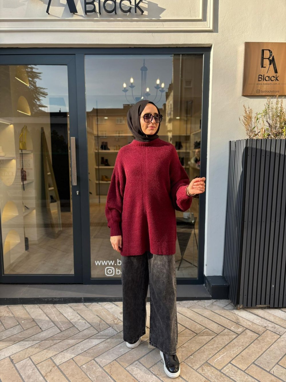 26FW217 Triko Kadın Kazak Bordo