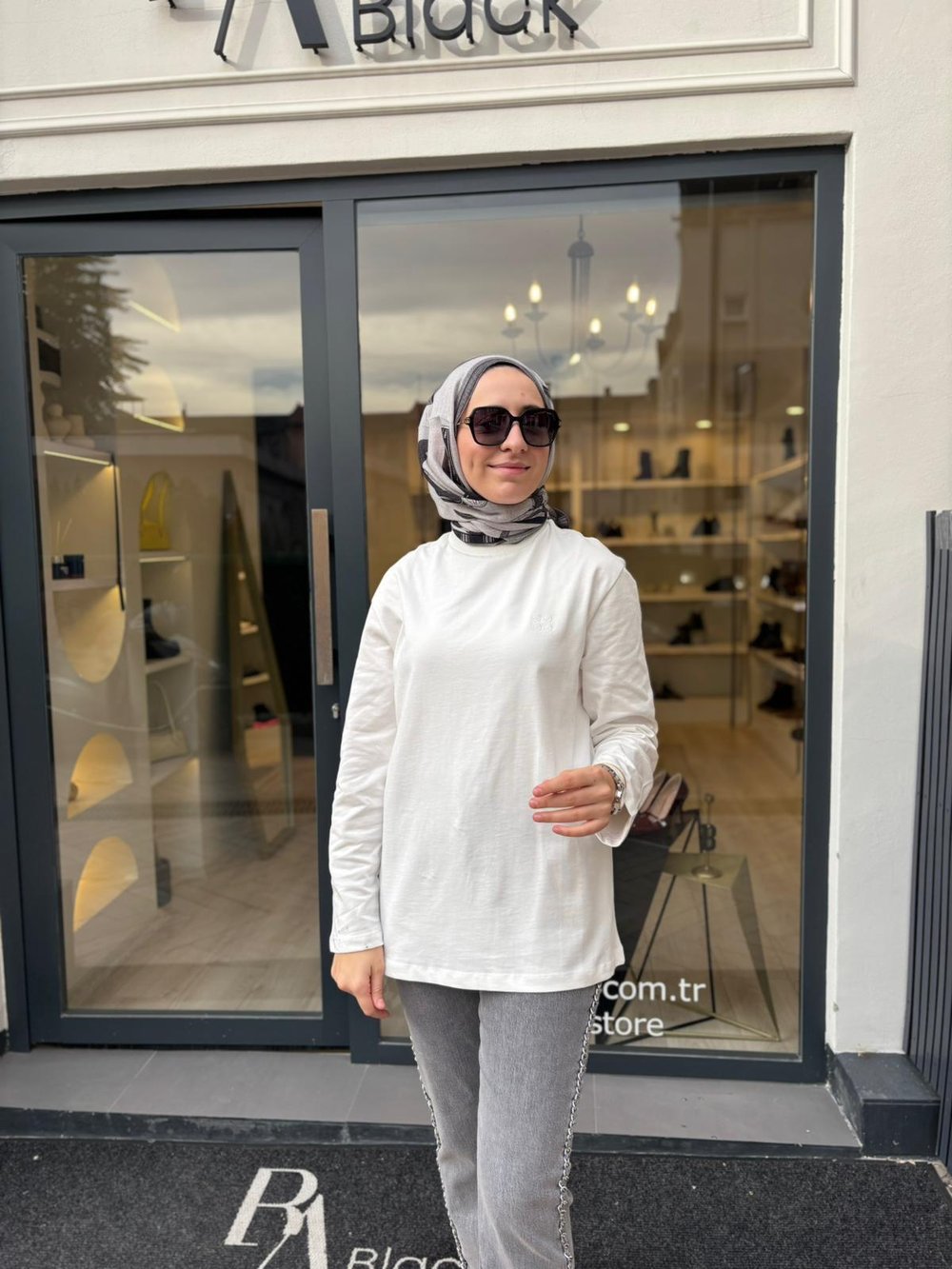 26FW231 Baskılı Basic Kadın Badi Krem