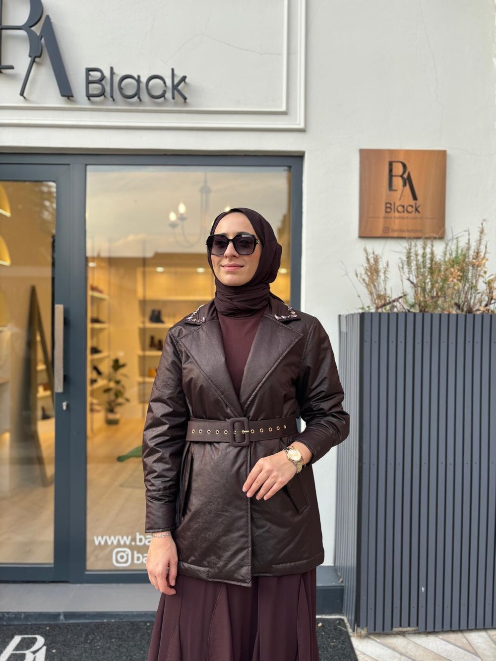 26FWCEK0038 Nils Yaka Detay Kadın Ceket Kahve