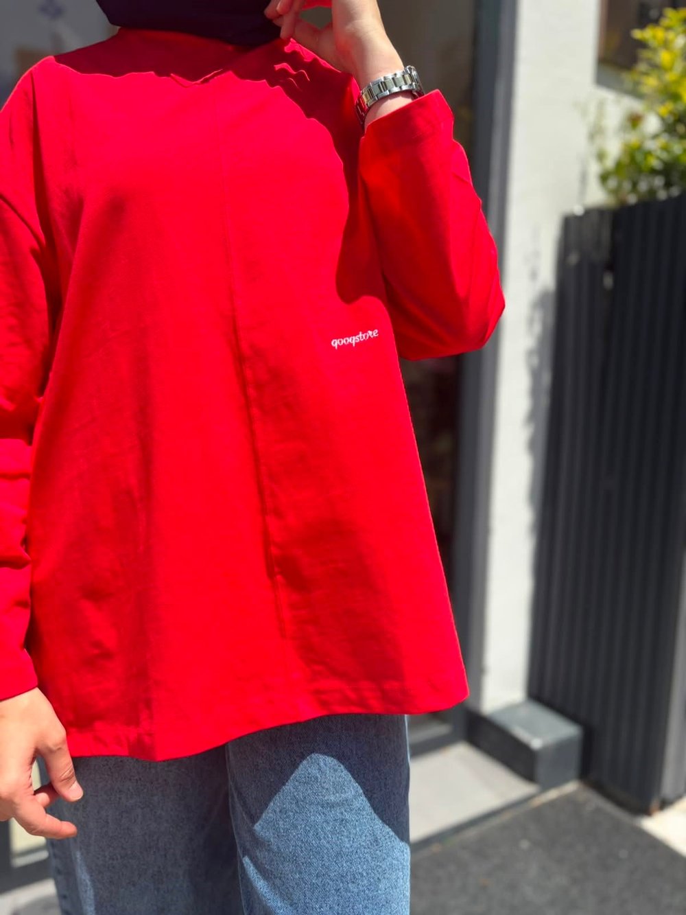 26SS216 Nakışlı Kadın Sweat Kırmızı