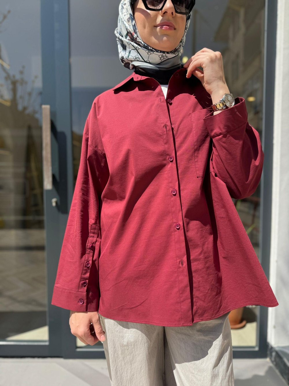 26SS217 Holy Kadın Gömlek Bordo