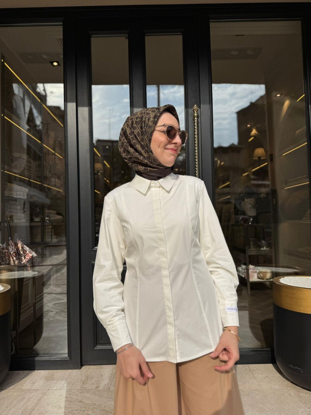 26SS219 Fit Pop Kadın Gömlek Beyaz