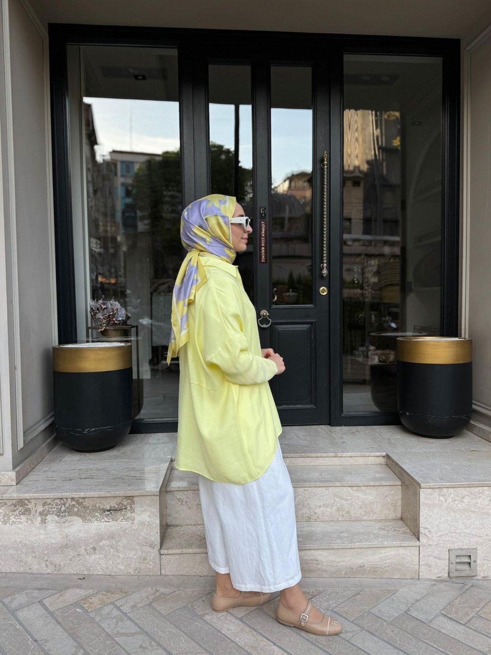 26SS233 Yarasa Kol Kadın Gömlek LİMON