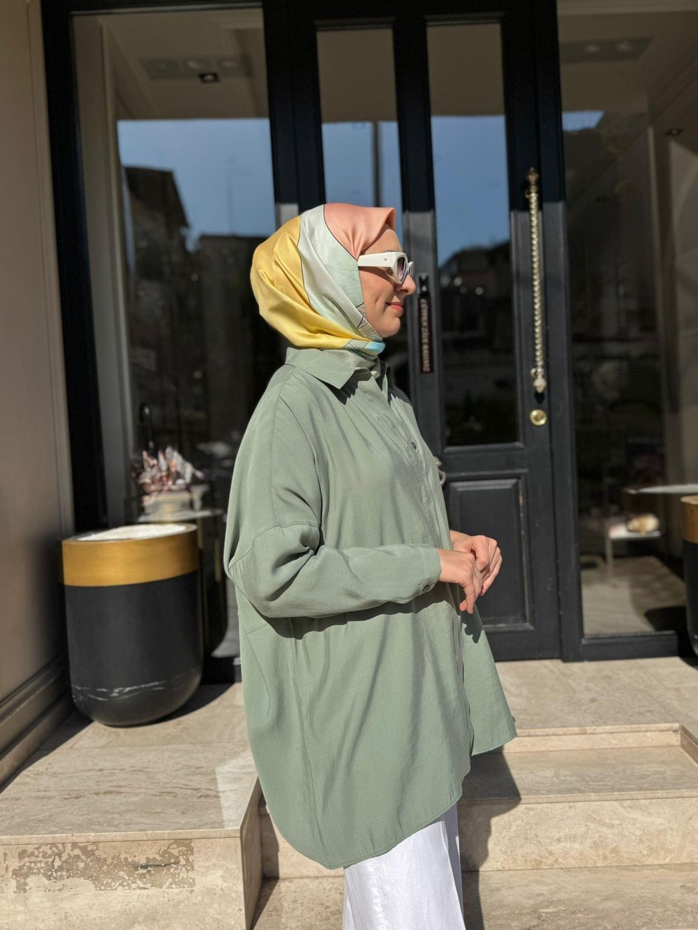 26SS233 Yarasa Kol Kadın Gömlek Mint