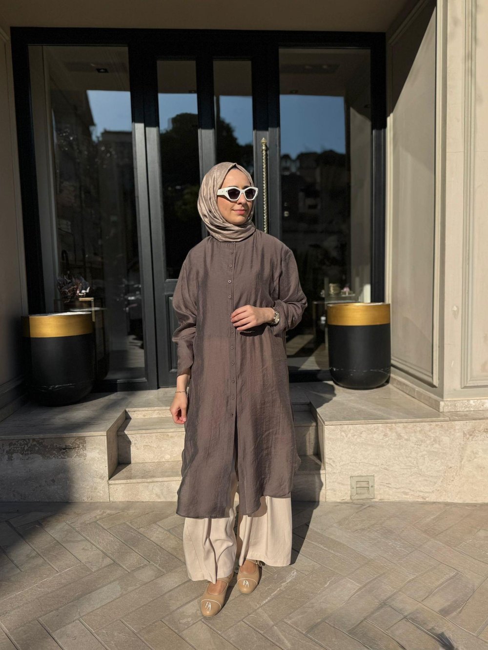 26SS237 Minerva Kadın Tunik Taba